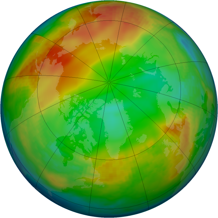 Arctic ozone map for 03 January 1986